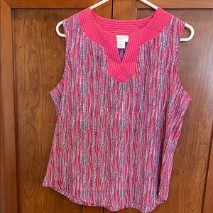 Liz Claiborne Vibrant Pink and Blue Tank Top
